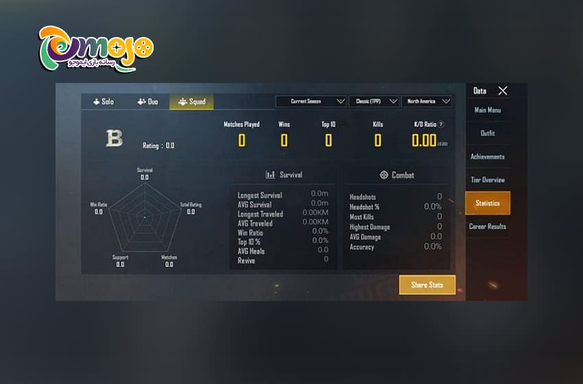 نحوه بررسی آمار در PUBG Mobile
